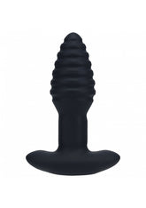 LEVELZ - Remote Control Vibrating & Rotating Ribbed Silicone Anal Plug - Black